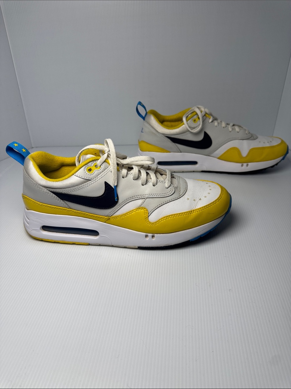 NIKE Air Max 1 '86 OG Golf Low Big Bubble Sneakers White Yellow Black Blue US 11